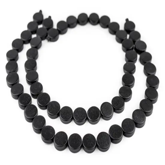 The Bead Chest Black Circular Natural Wood Beads (15x15mm): Organic Eco-Friendly Wooden Bead Strand for DIY Jewelry, Crafts, Necklace and Bracelet Making {3}