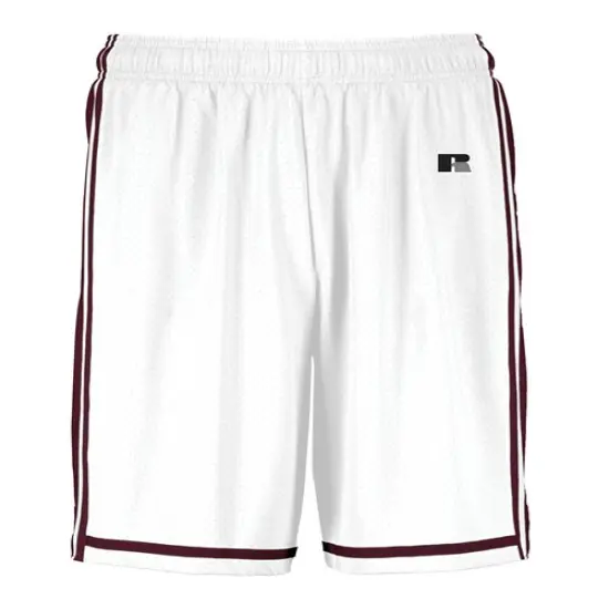 Russell Athletic&reg; Youth Basketball Shorts White/ maroon {1}