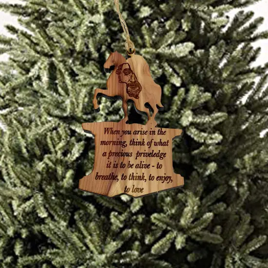 When you Arise in the Morning Marcus Aurelius CEDAR Ornament {1}