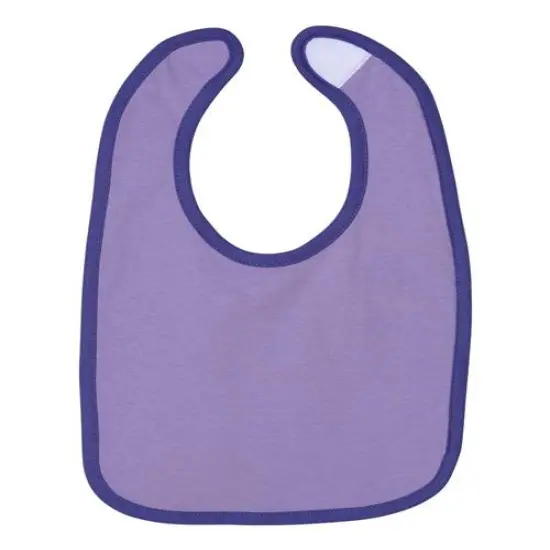 Rabbit Skins&reg; Infant Soft Contrast Trim Jersey Bib Lavender/ purple {2}