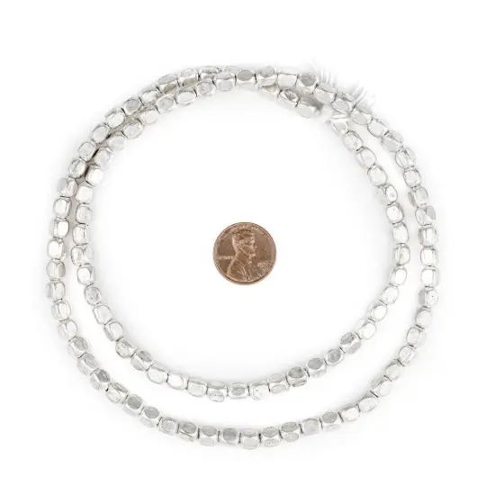 The Bead Chest Silver Rounded Rectangle Beads (6x5mm) {2}