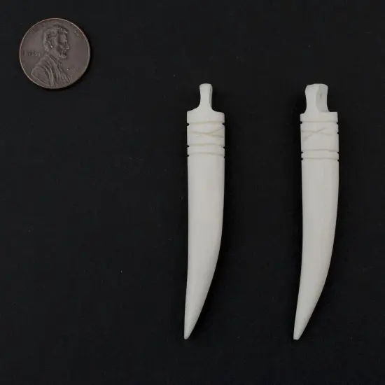 The Bead Chest Kenya White Bone Tooth Pendant (Set of 2) {2}