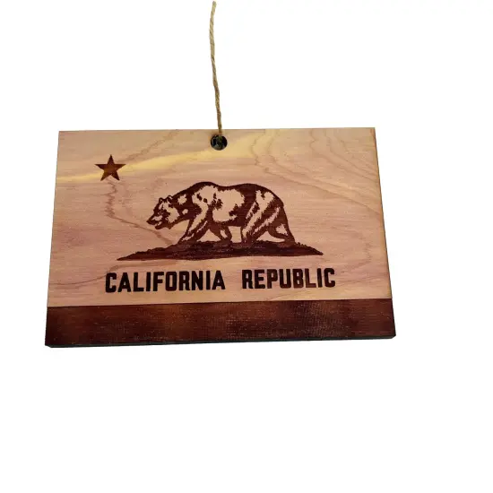 California Flag - Cedar Ornament {1}