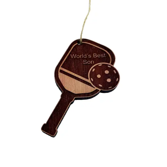 Worlds Best Son Pickleball - Cedar Ornament {3}