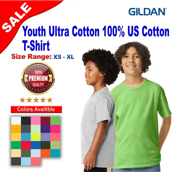Gildan&reg; Youth Ultra Cotton Short Sleeve Crew-Neck T-Shirt Light blue {2}