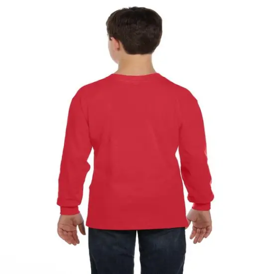 GILDAN&reg; Heavy Cotton Youth Crewneck Long Sleeve T-Shirt Red {7}