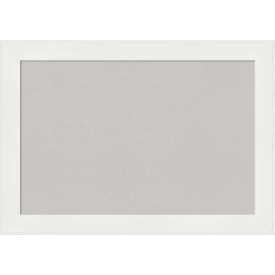 Vanity White Narrow Framed Corkboard, Grey Cork {1}