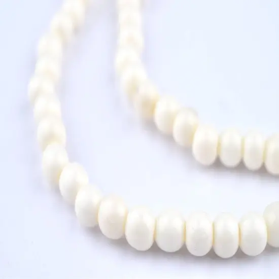 The Bead Chest Polished White Bone Nugget Beads 5mm Round 15 Inch Strand {1}