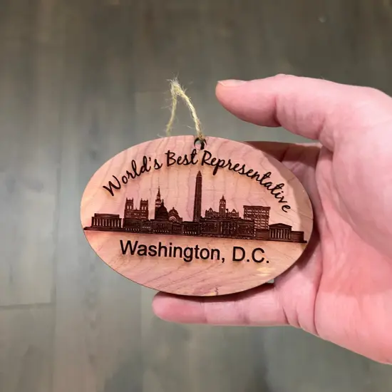 worlds Best Representative Washington DC - Cedar Ornament {4}