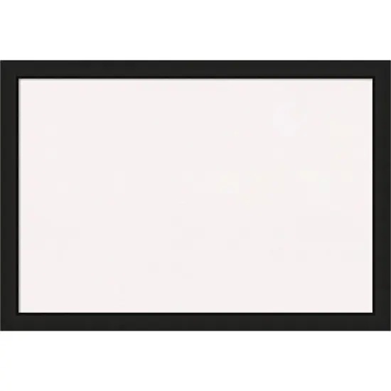 Midnight Black Narrow Wood Framed Corkboard, White Cork {1}