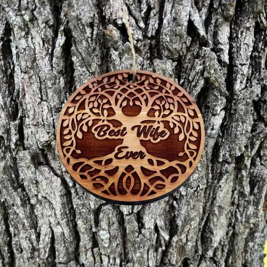 Best Wife Ever Celtic Tree of Life - Cedar Ornament {2}