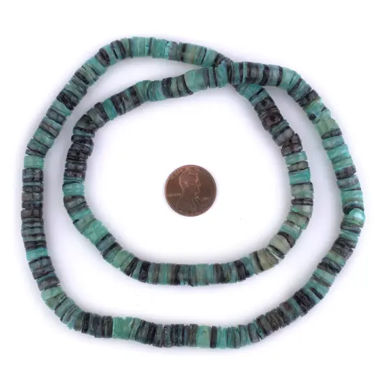 The Bead Chest Turquoise Natural Shell Heishi Beads (8mm) {2}
