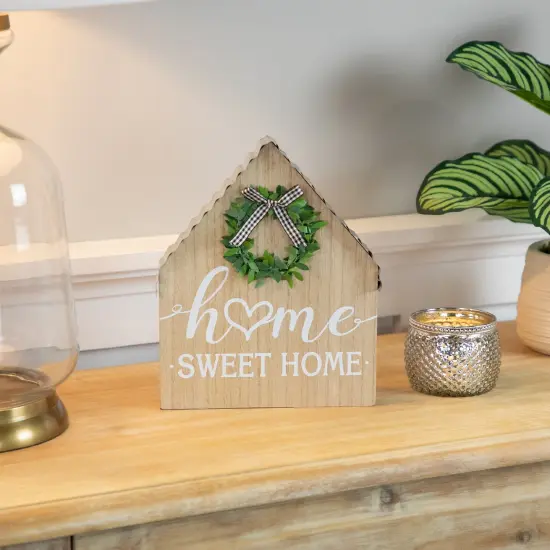 Northlight Wooden House Frame "Home Sweet Home" Cutout Decoration - 9.75" Beige {4}