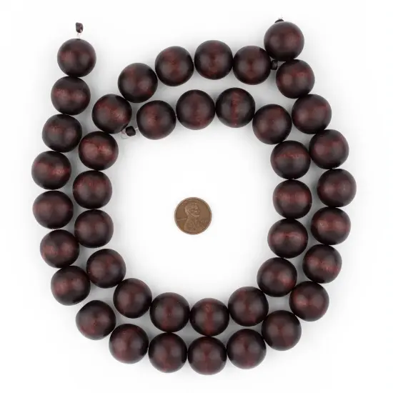 The Bead Chest Natural 20mm Wooden Beads in Brown - Dark for Jewelry Making &ndash; Round Loose Wood Spacer Beads I Approximately 20 Beads {2}
