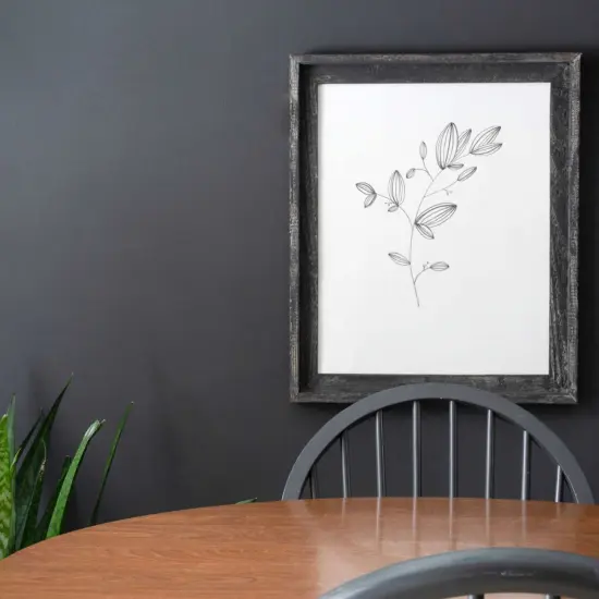 Rustic Farmhouse Signature Series 24 in. x 36 in. Reclaimed Wood Picture Frame Black {5}