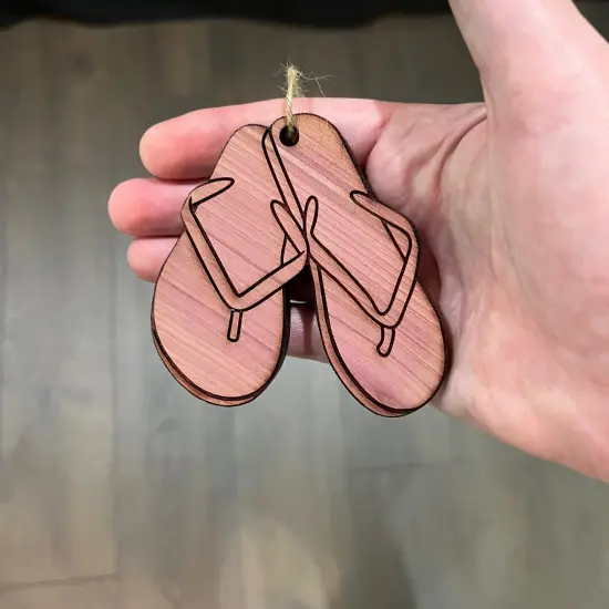 Flip Flops - Cedar Ornament {3}