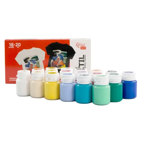 STYLE Textile Acrylic Paint Set 18 colors (20ml) by Rosa Talent {3}