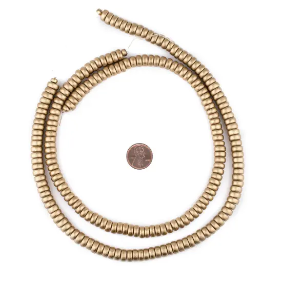 The Bead Chest Gold Disk Natural Wood Beads (4x8mm): Organic Eco-Friendly Wooden Bead Strand for DIY Jewelry, Crafts, Necklace and Bracelet Making {2}