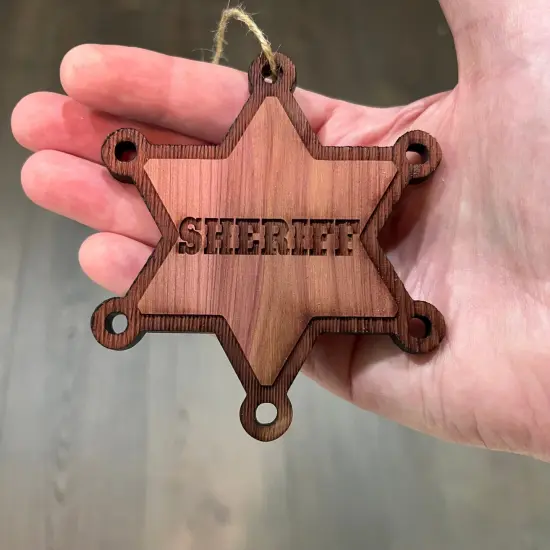 Sheriff - Cedar Ornament {3}