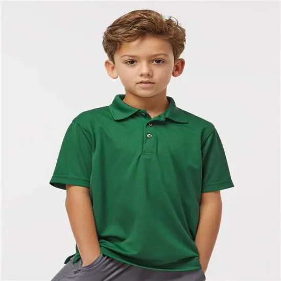Paragon&reg; Youth Saratoga Performance Mini Mesh Polo T-shirt Hunter green {1}