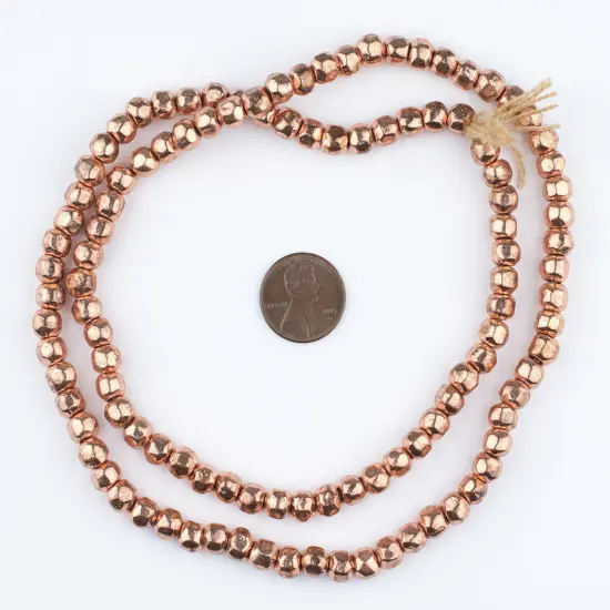 The Bead Chest Copper Rounded Nugget Beads 6mm, Full Strand of Quality Metal Spacers for DIY Jewelry Design {2}
