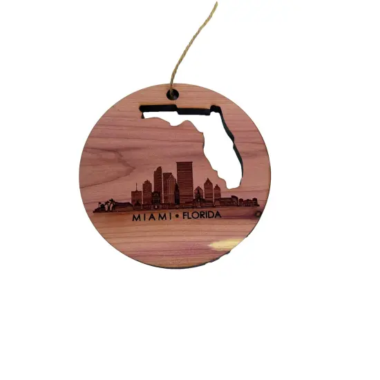 Miami FL - Cedar Ornament {2}