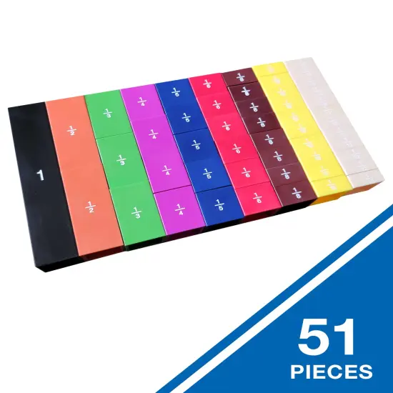 Carson Dellosa 51-Piece STAX Fraction Manipulatives Set, Math Cubes Manipulatives Covering 1/12 to Whole Numbers, Mathematics Homeschool and Classroom Must Haves {2}