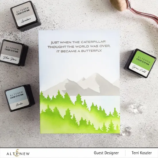 Mountain Scene Stencil {4}