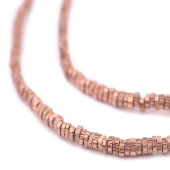 TheBeadChest Copper Triangular Gear Heishi Beads (3mm) {1}