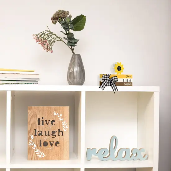 Decorative Fake Book Decor Rustic Wooden Fake Old Books Home Mantle Decor for Spring Summer Fall Table Shelf Mantle Decorations(Sunflower) {3}