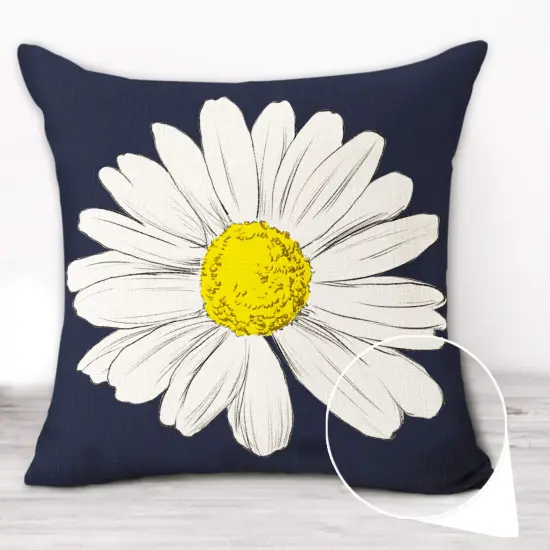Decorative Dark Blue Pillow Covers 16x16 Inch Set of 4, Spring Summer Decorations for Home Sunflower Decor Pillows Blue Pillow Covers for Couch Sofa Indoor Outdoor Spring Summer Decor {3}