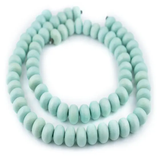 The Bead Chest Mint Green Abacus Natural Wood Beads (10x15mm): Organic Eco-Friendly Wooden Bead Strand for DIY Jewelry, Crafts, Necklace and Bracelet Making {3}