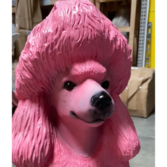 Pink Poodle Life Size Dog Statue {5}
