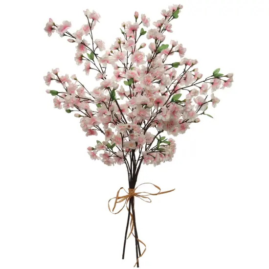 6-Pack Light Pink Cherry Blossom Stems - Realistic Silk Flowers for Floral Arrangements, Bouquets & Home Decor by Floral Home® {1}