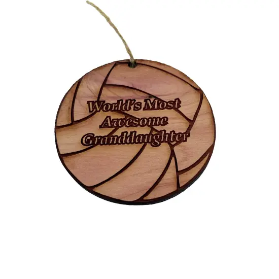 Volleyball Worlds most awesome Granddaughter - Cedar Ornament {3}