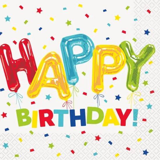 Happy Balloon Birthday Luncheon Napkins, 16ct {1}