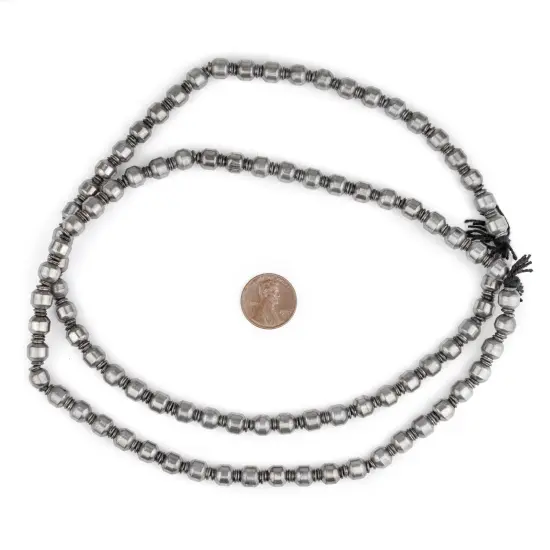 The Bead Chest Silver Prayer Beads 9x7mm, Full Strand of Quality Metal Spacers for DIY Jewelry Design {2}