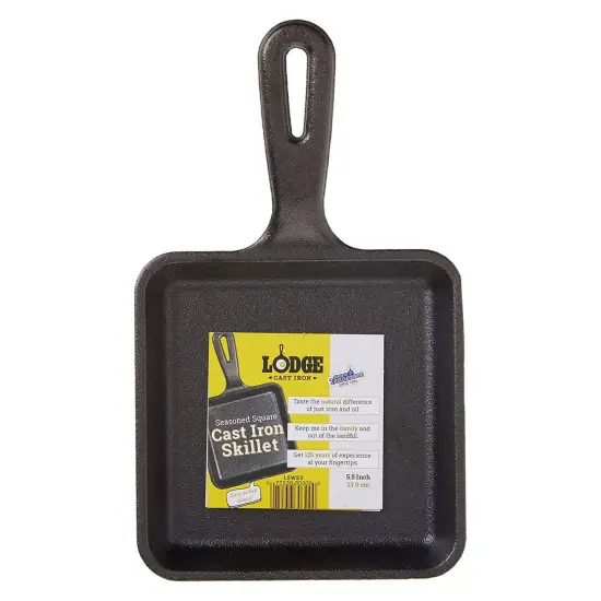 Lodge Logic Mini Square Skillet, L5WS3 Cast Iron Cooking 5 inch {7}