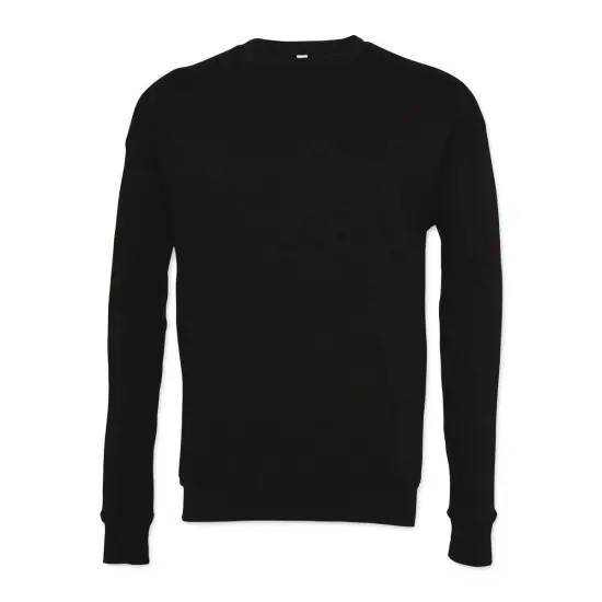 Bella + Canvas Unisex Sponge Fleece Drop Shoulder Sweatshirt - Black, Large {1}