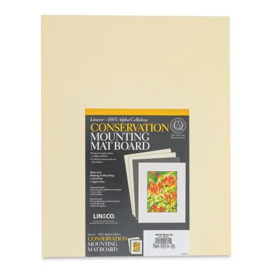 Lineco Conservation Matboard - Cream, 4 ply, Pkg of 25, 11" x 14" {1}