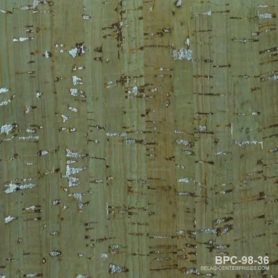 Belagio Cork Fabric, 18" x 15", Solids, Olive {1}