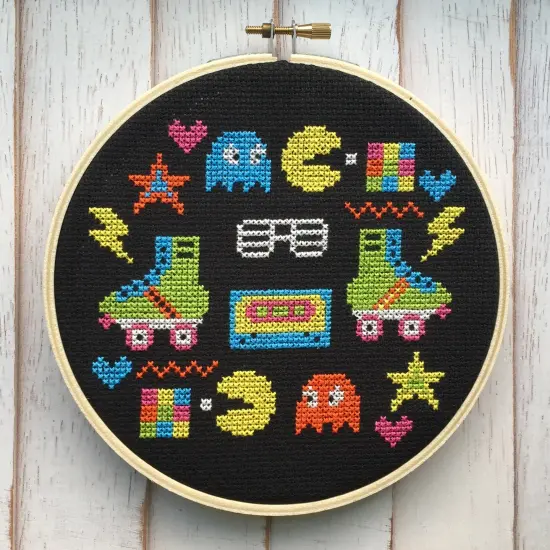 80's Sampler Counted Cross Stitch DIY KIT {1}