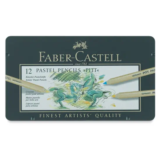Faber-Castell Pitt Pastel Pencil Set - Assorted Colors, Tin Box, Set of 12 {1}