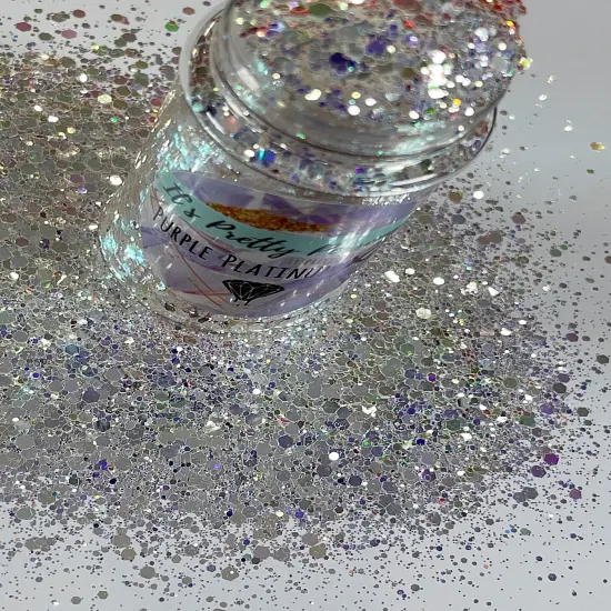 &ldquo;Purple Platinum XL"-GlitterCHUNKY mix- Supplies {3}