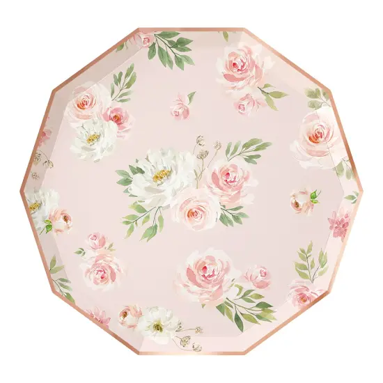 Paper Plates - Large - Blush Floral {1}