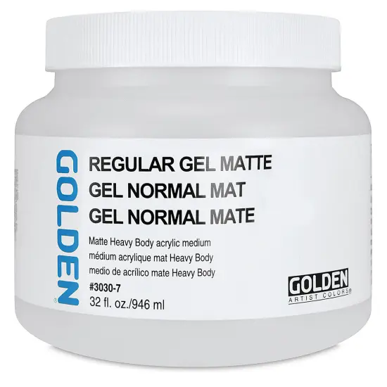Golden Regular Acrylic Gel Medium - Matte, 32 oz jar {1}