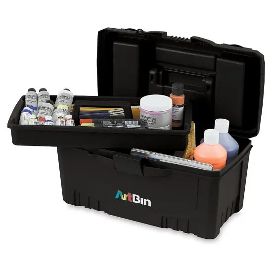 ArtBin Twin Top Storage Box - Black, With Lift-out Tray {2}
