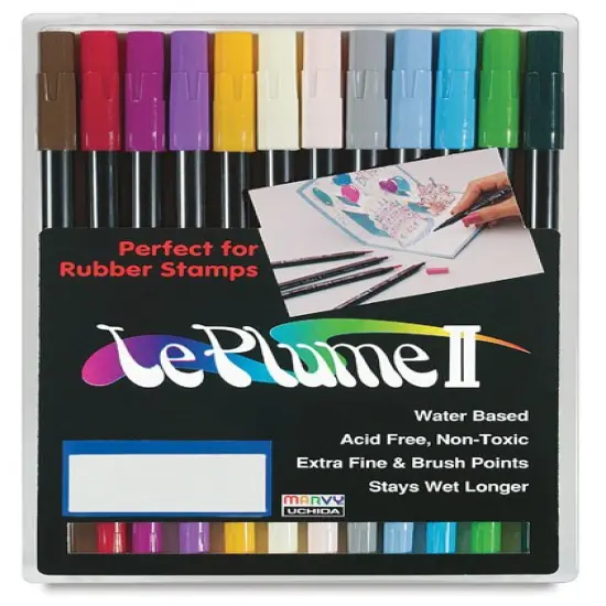 Le Plume II Dual-Tipped Marker - Basic Colors, Set of 12 {1}