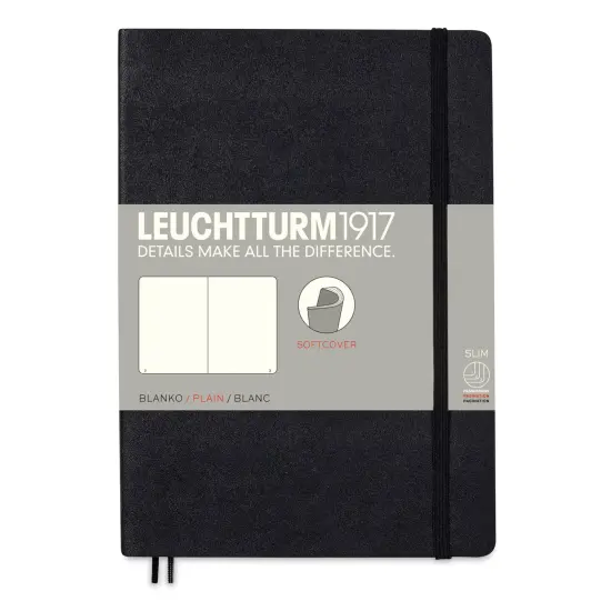 Leuchtturm1917 Blank Softcover Notebook - Black, 5-3/4" x 8-1/4" {1}