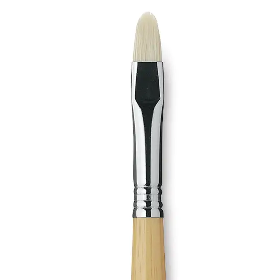 Escoda Clasico Chungking White Bristle Brush - Short Filbert, Long Handle, Size 10 {1}